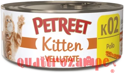 Petreet Kitten Vellutate Pollo 60 gr K02 Scatoletta Umido Gattini