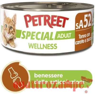 Petreet Special Wellness Tonno Carote Zucca 70 gr sA52 Lattina Umido Gatto