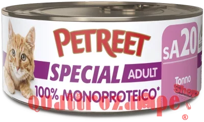 Petreet Monoproteico Tonno 60 gr sA20 Lattina Umido Gatto