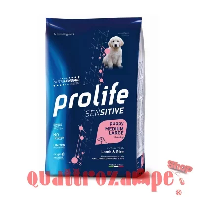 Prolife Dog Puppy Sensitive Medium Large Agnello e Riso 10 kg (Lamb Rise)