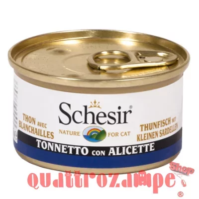 Schesir Gelatina Tonnetto Con Alicette 85 gr Scatoletta Per Gatti