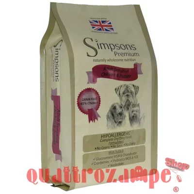Simpsons Premium Adult Sensitive Pollo e Patate 12 kg Cane