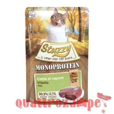 Stuzzy Cat Monoprotein Vitello Fresco 85gr Cibo Umido Grain Free in Bustina per Gatti