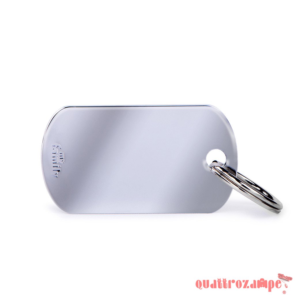My Family Medaglietta Incisa Basic Chrome Military Piccola Argentata