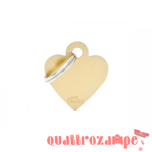 My Family Medaglietta Incisa Basic Chrome Cuore Piccolo Dorato