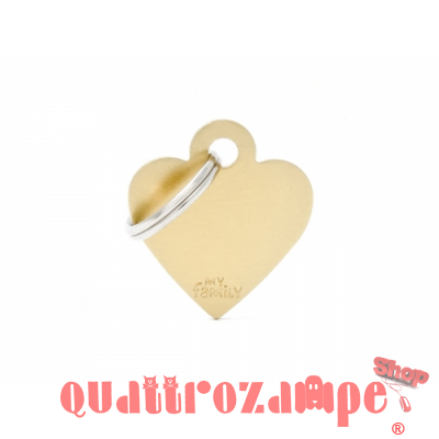 My Family Medaglietta Incisa Basic Chrome Cuore Piccolo Dorato