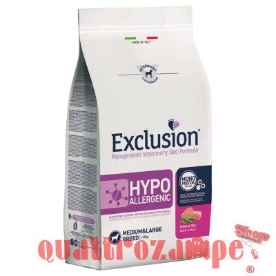 Exclusion Diet Hypoallergenic Medium Large Maiale e Piselli Per Cane