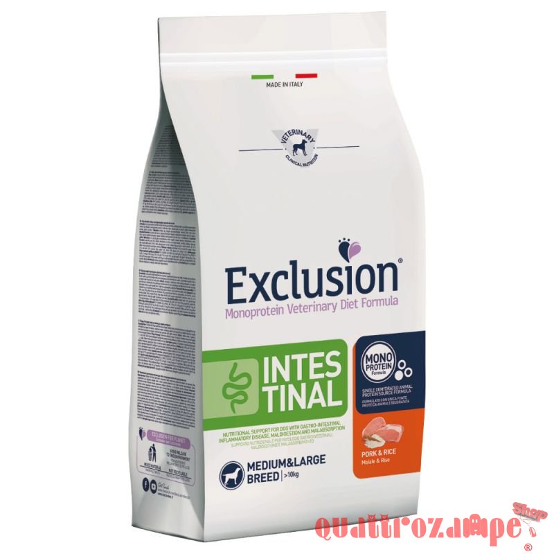 Exclusion Diet Intestinal Adult Medium Large Pork & Rice Maiale e Riso Per Cane