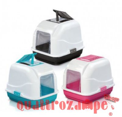 Lettiera Coperta Con Filtro e Paletta Imac Made in Italy Per Gatti