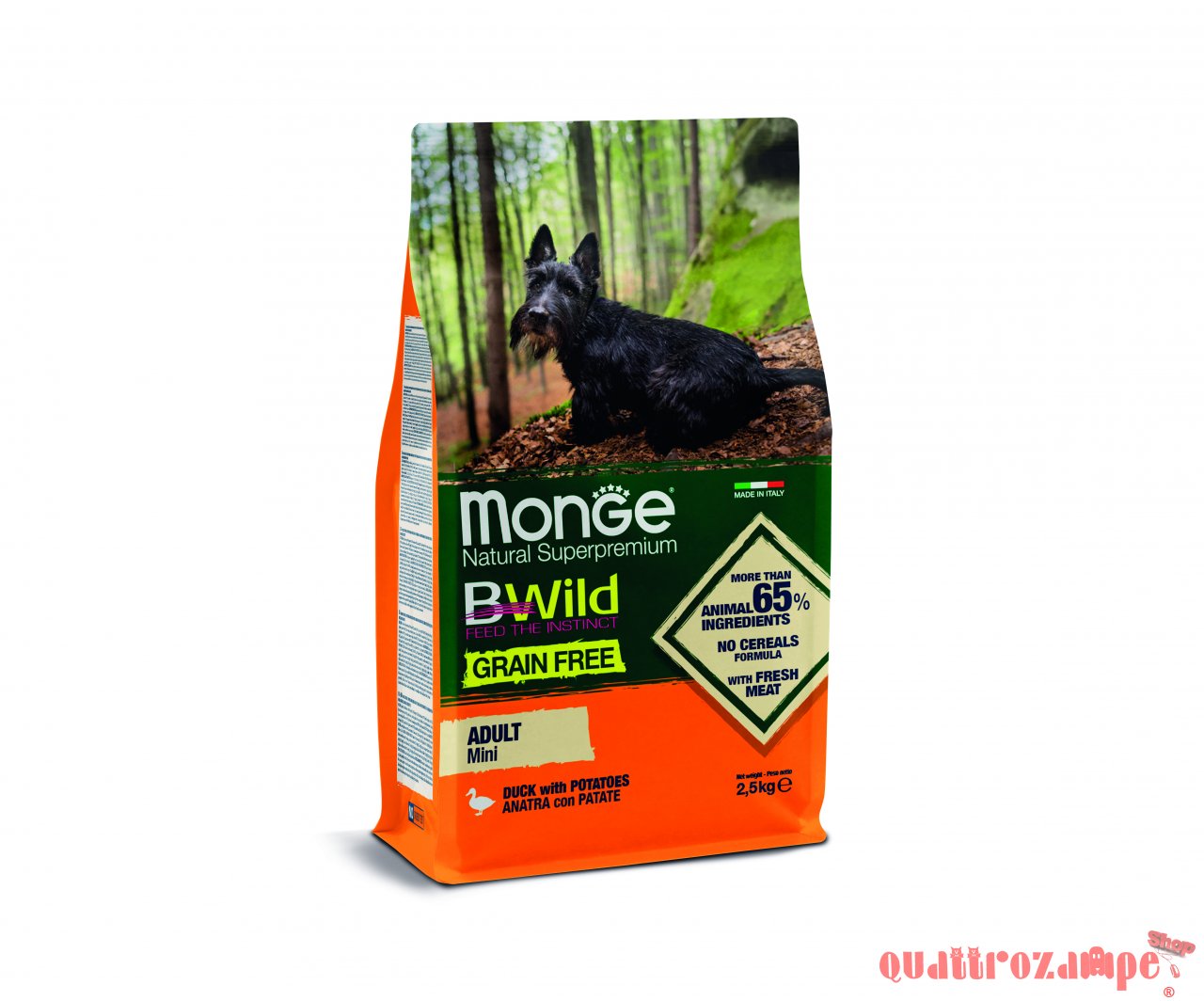 Monge Bwild Grain Free Mini Adult Anatra e Patate 2,5 kg