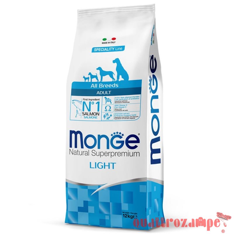 Monge Superpremium All Breeds Light Salmone Riso Per Cani