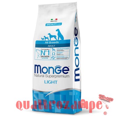 Monge Superpremium All Breeds Light Salmone Riso Per Cani