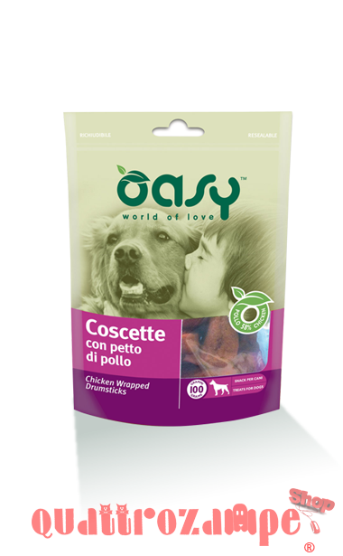 Oasy Snack Coscette con Petto di Pollo 100 g per Cani