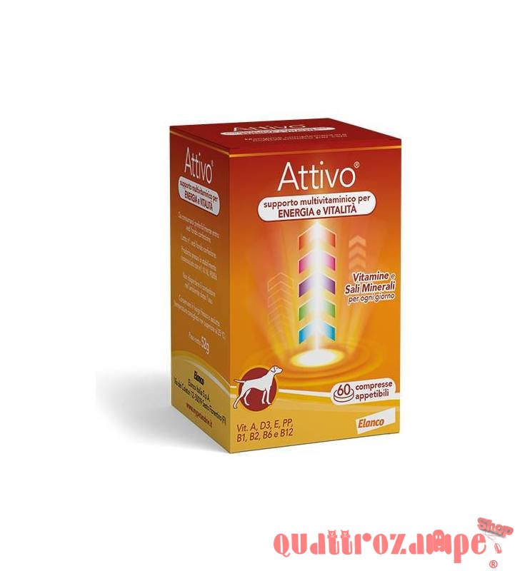Elanco Attivo Tabs 60 Compresse Integratori di Vitamine Per Cani Ex Bayer