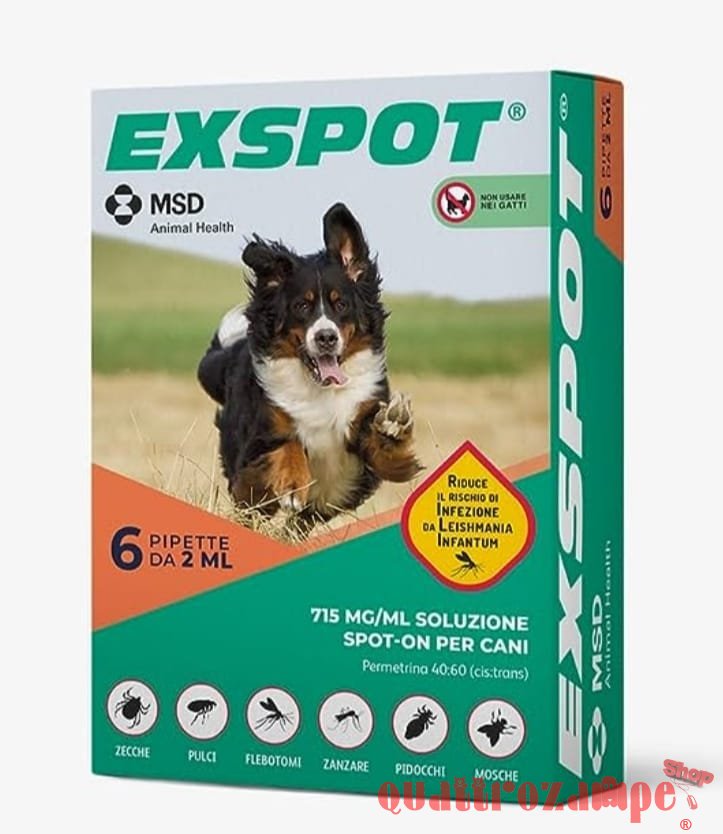 MSD Exspot 6 Pipette 2 ml Antiparassitario Per Cani