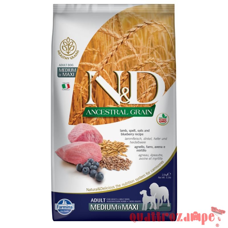 Farmina N/D Ancestral Low Grain Medium Maxi Adult Agnello e Mirtilli