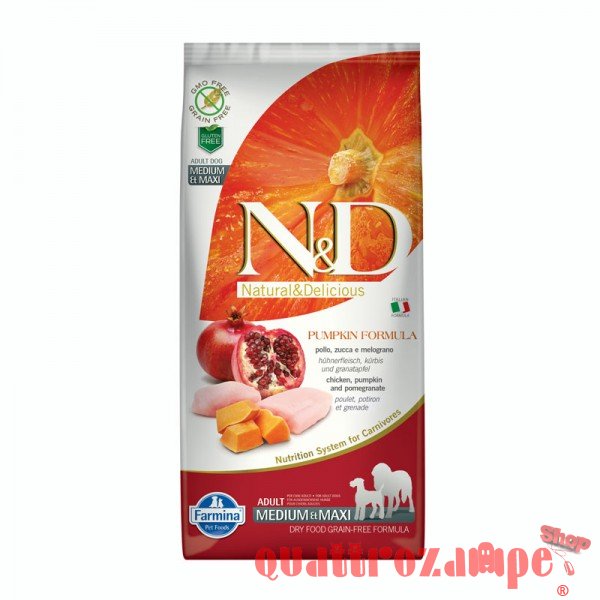 Farmina N/D Grain Free Pumpkin Adult Medium Maxi Pollo Zucca Melograno