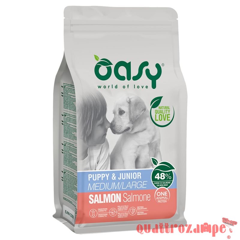 Oasy Dog Puppy Medium Large Salmone  Monoproteico