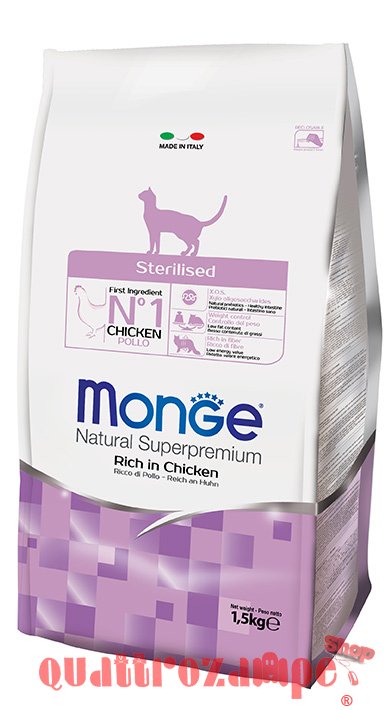 Monge Natural Superpremium Sterilised Pollo Crocchette Per Gatti