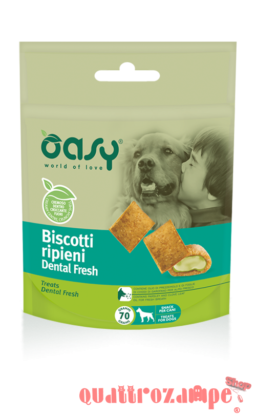Oasy Snack Biscotti Ripieni Dental Fresh per Cani 70 g