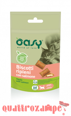 Oasy Snack Biscotti Ripieni Con Salmone per Gatti 60 g