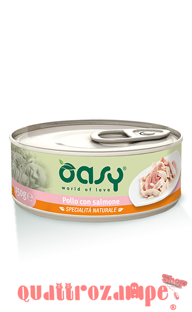 Oasy Cat Pollo Con Salmone Lattina Umido Per Gatti