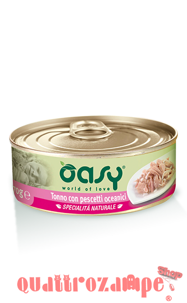 Oasy Cat Tonno Con Pescetti Oceanici Lattina Umido Per Gatti