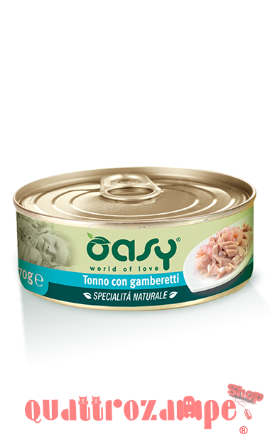 Oasy Cat Tonno Con Gamberetti Lattina Umido Per Gatti