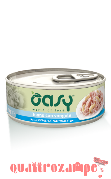 Oasy Cat Tonno Con Vongole Lattina Umido Per Gatti
