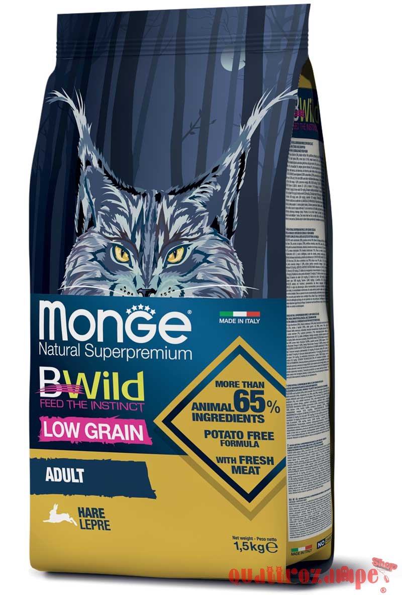 Monge Bwild Low Grain Adult Lepre 1,5 kg Per Gatti