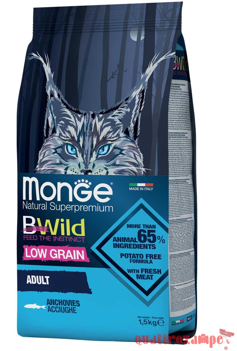 Monge Bwild Low Grain Adult Acciughe 1,5 kg Per Gatti