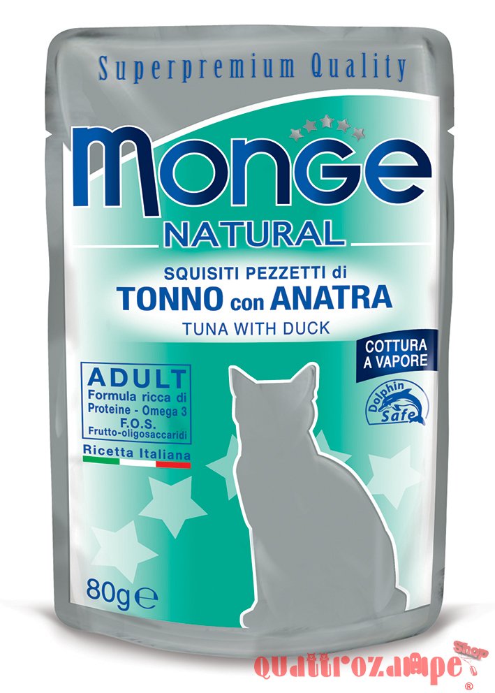 Monge Natural Superpremium 80 gr Tonno e Anatra Bustina Per Gatti