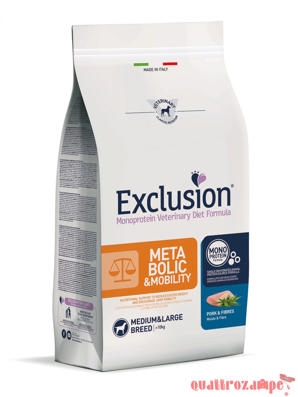 Exclusion Diet Metabolic Mobility Medium Large Maiale Fibre Crocchette Per Cane
