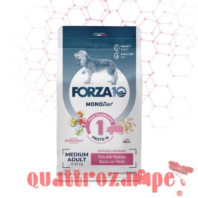 Forza 10 Medium Adult Diet Hypoallergenic Al Maiale 12 kg Per Cani