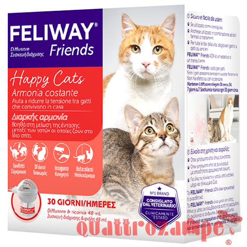 Ceva Feliway Friends Diffusore e Ricarica 48 ml Kit Per Gatti
