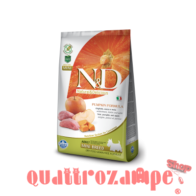 Farmina N/D Pumpkin Grain Free Adult Mini Cinghiale e Zucca