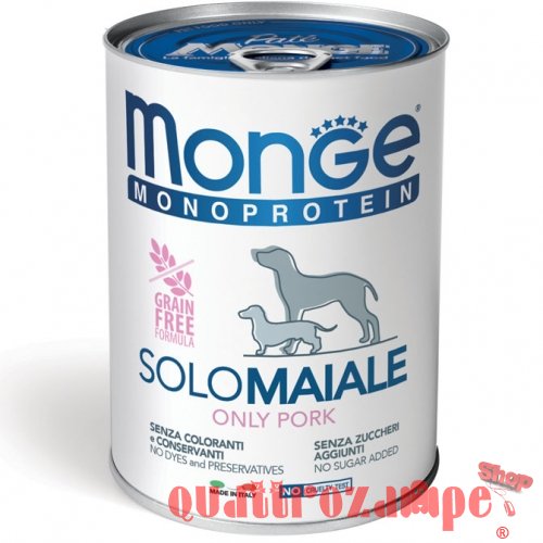 Monge Solo Maiale Monoproteico 400 gr Umido per Cani