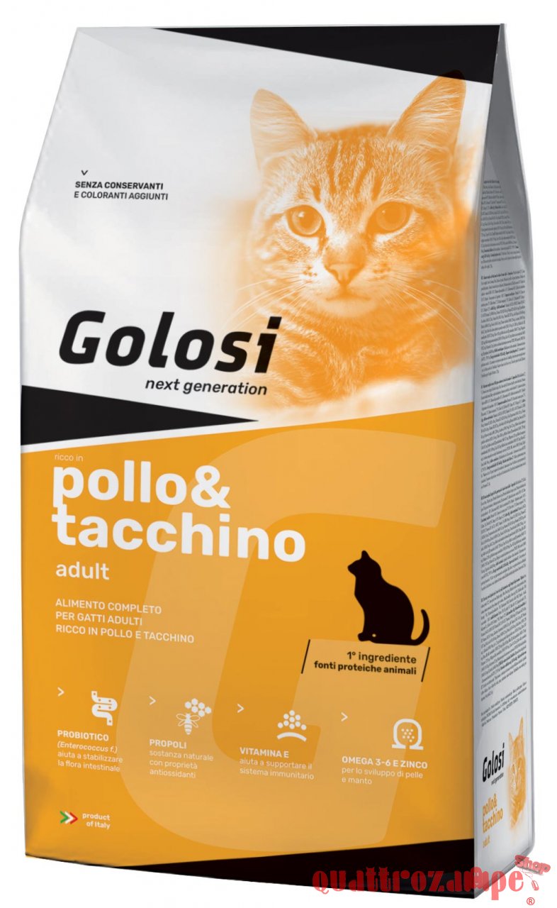 Golosi Cat Adult Pollo e Tacchino 7,5 kg Crocchette Per Gatti