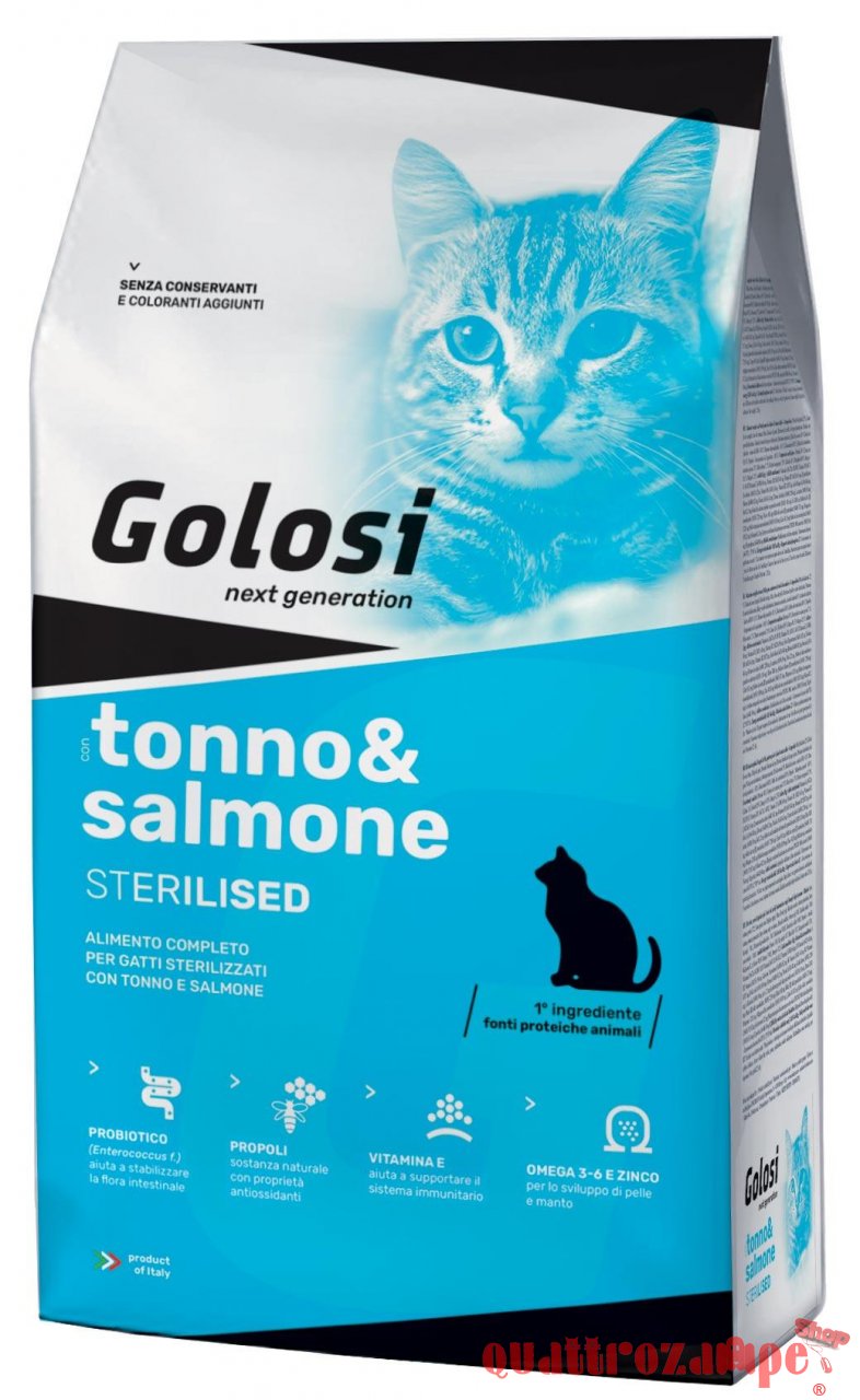 Golosi Sterilised Tonno e Salmone 7,5 kg Per Gatti