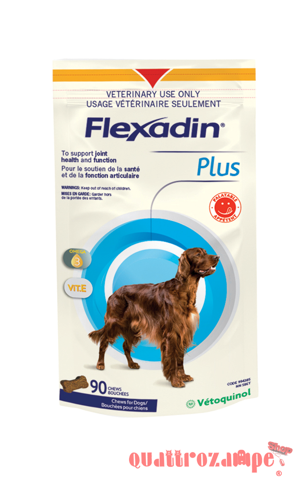 Vetoquinol Flexadin PLUS 90 Tavolette Per Cani Talglia M & L oltre 10 kg