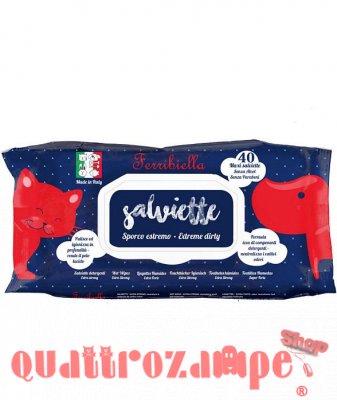 Ferribiella 40 Salviette Detergenti Sporco Estremo Extra Strong Nuetralizza i Cattivi Odori