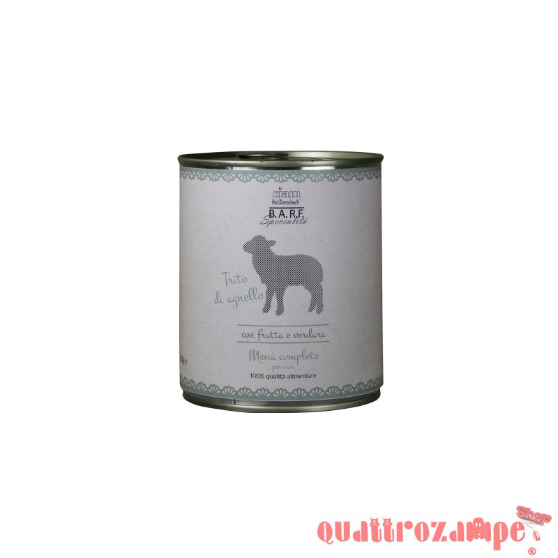 Barf Dr. Clauder's Menu Completo Trito Agnello 800 gr Umido Per Cane