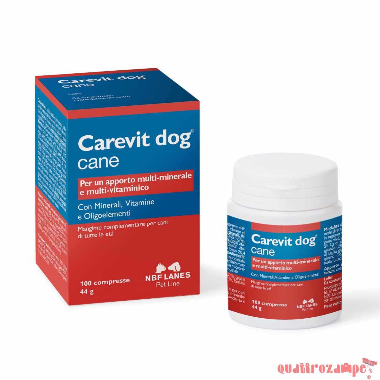 NBF Lanes Carevit Dog 100 Compresse per Cani