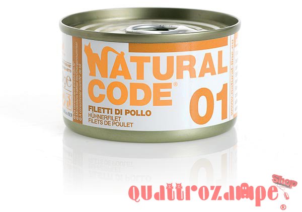Natural Code 01 Filetto di Pollo 85 gr Per Gatti