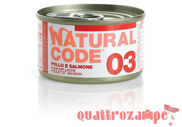 Natural Code 03 Pollo e Salmone 85 gr Per Gatti