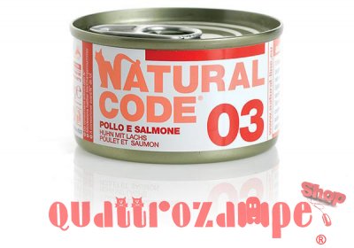 Natural Code 03 Pollo e Salmone 85 gr Per Gatti