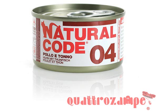 Natural Code 04 Pollo e Tonno 85 gr Per Gatti