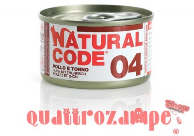 Natural Code 04 Pollo e Tonno 85 gr Per Gatti