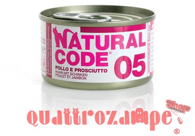Natural Code 05 Pollo e Prosciutto 85 gr Per Gatti
