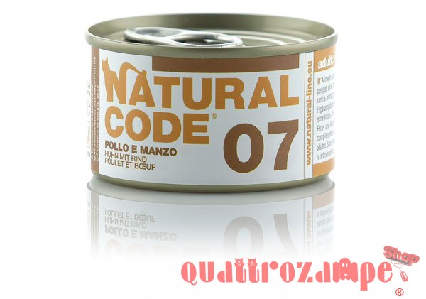 Natural Code 07 Pollo e Manzo 85 gr Per Gatti